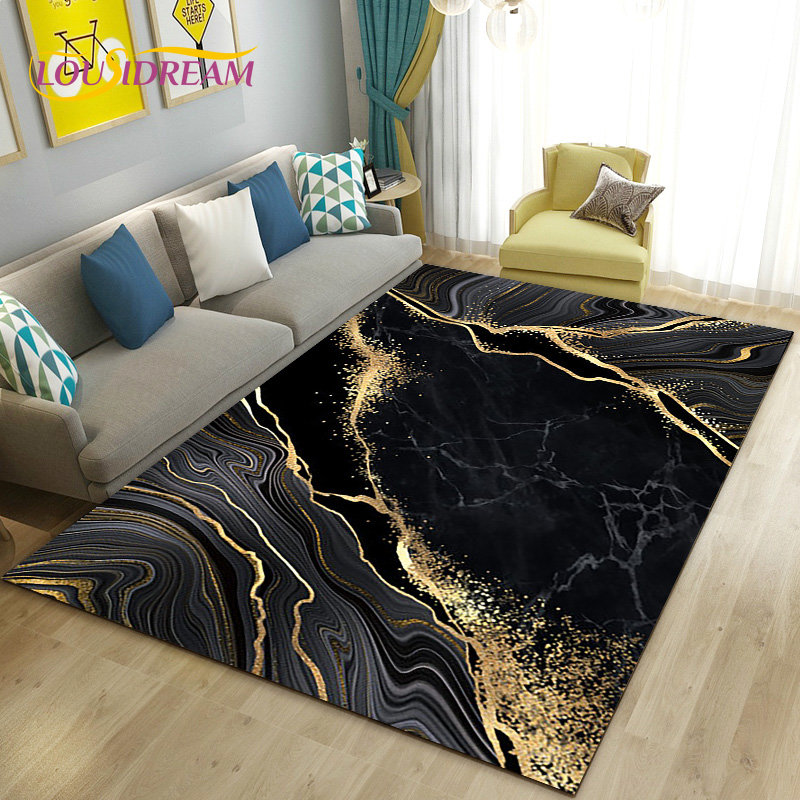 Home Textiles Rug - Tapete grande de mármore para sala