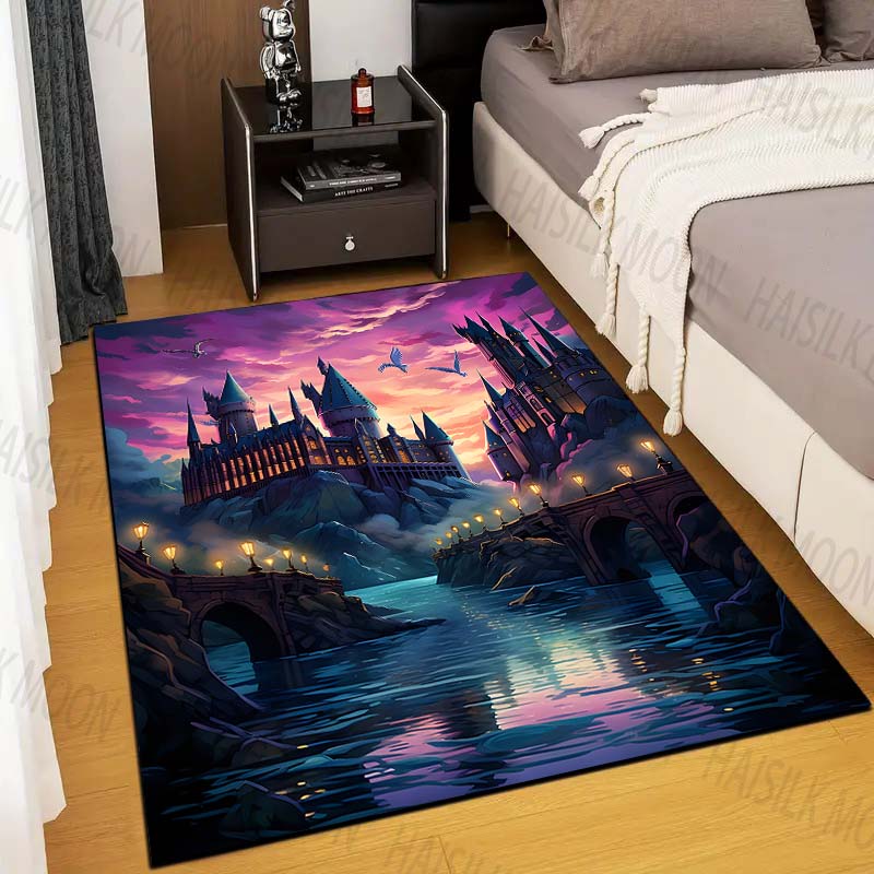 Home Textiles Rug - 1pc castelo escola mágica impressão tapete