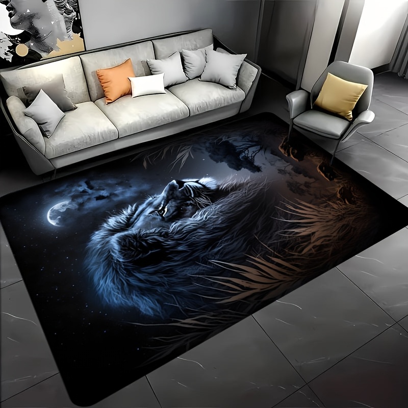 Home Textiles Rug - Tapete de Chão Estrelado com Leão