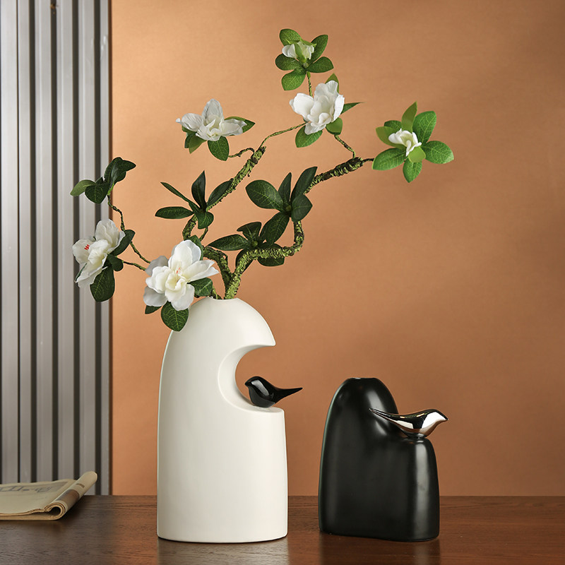 Xt Home Textiles - Vaso de Cerâmica Moderno com Escultura