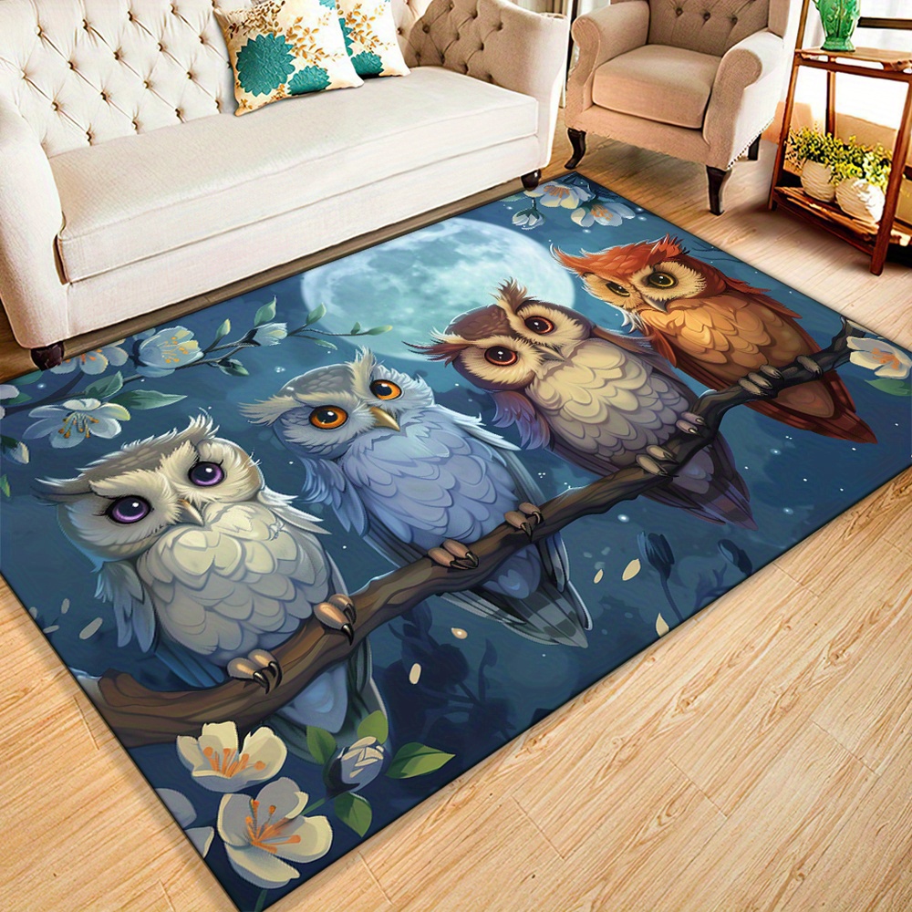 Home Textiles Rug - Tapete Moonlight Owls: tapete confortável impresso,