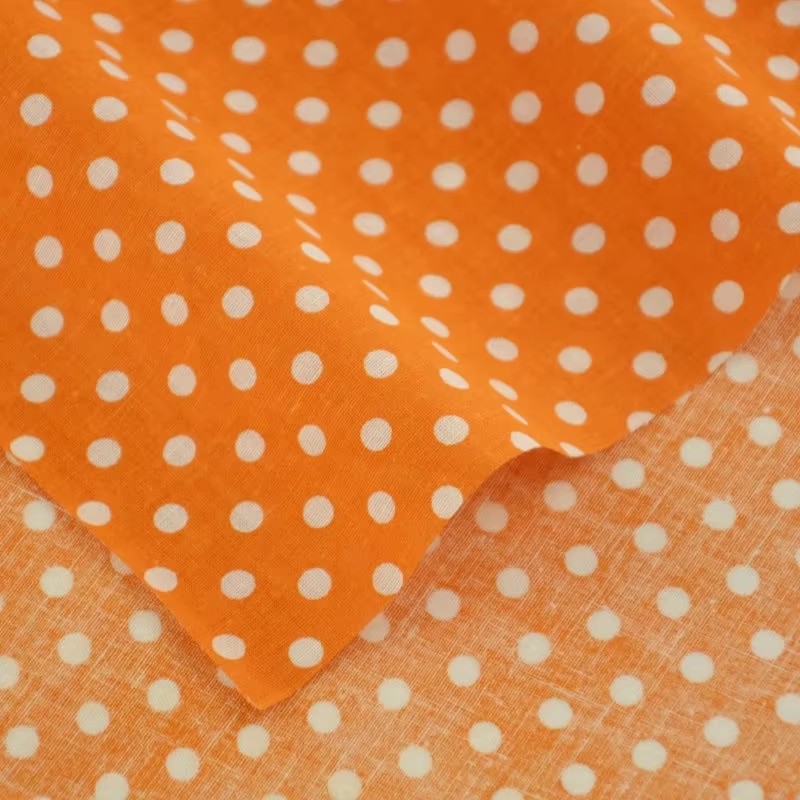 50x150cm branco laranja bolinh - Home Textiles Fabric avaliação e preço