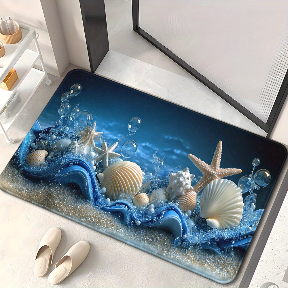 Tapete de Chão 3D com Ondas Az - Home Textiles Rug avaliação e preço