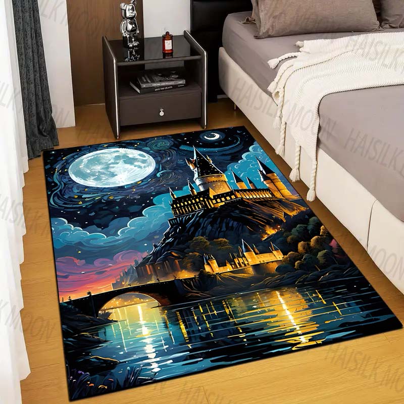 1pc castelo escola mágica impr - Home Textiles Rug avaliação e preço