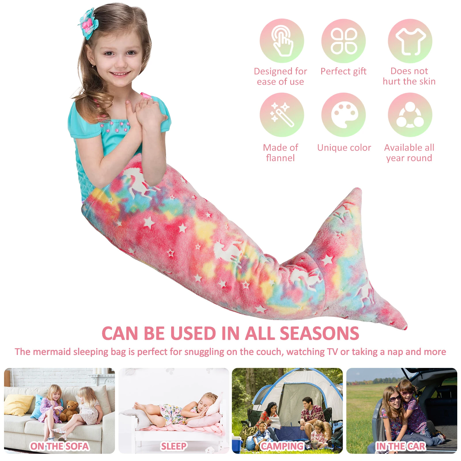 Saco de Dormir de Sereia em Fl - Home Textiles Super Soft avaliação e preço