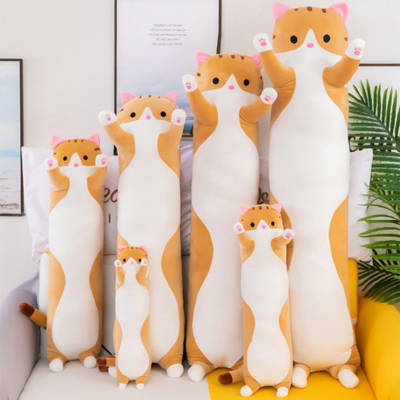 Gato bonito brinquedo de pelúc - Bolster Pillow Long avaliação e preço